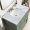 James Martin Vanities Breckenridge 36in Single Vanity, Smokey Celadon w/ 3 CM Carrara Marble Top 330-V36-SC-3CAR - alternate 3